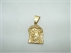14k yellow gold Jesus face with CZ pendant