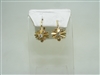 18k yellow gold cubic ziricon flower earrings
