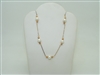 14k yellow gold cultured white pearl necklace