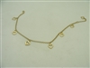 14k Yellow Gold Heart Ankle bracelet
