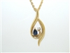 14k Yellow Gold Diamond and Sapphire Pendant