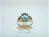 14k Yellow Gold Oval Blue Topaz Ring