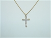 14k Yellow Gold Cross pendant and Necklace