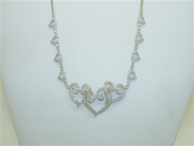 18k White Gold Diamond Heart Necklace
