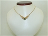 14k Yellow Gold Emerald Diamond Necklace