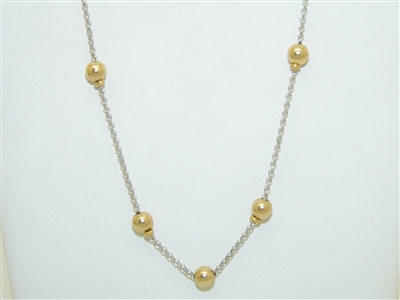 14k Yellow Gold Necklace Ball Necklace