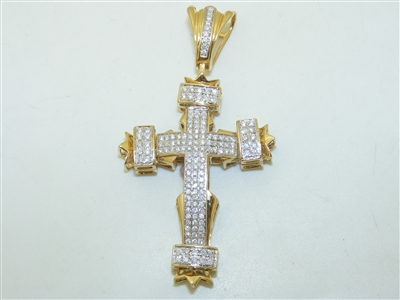 Beautiful 14k Yellow Gold Diamond Cross