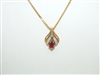 14k Yellow Gold Ruby and Diamond necklace