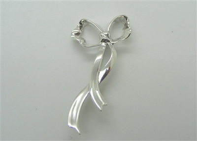 Authentic Tiffany & Co 925 Sterling Silver Ribbon Bow Brooch Pin 1985