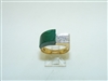 Malachite and Diamond Yellow Gold Ring