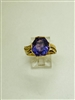 18k Yellow Gold Oval Amethyst Ring