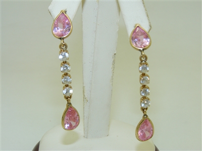 14k Yellow Gold Dangling Earrings
