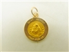 14k yellow gold Saint Anthony "pray for us' pendant
