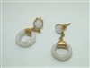 14k Yellow Gold Ivory jade Earrings