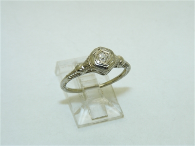 Art Deco 18k White Gold Diamond Ring