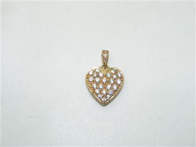 14k Yellow Gold Cubic Zirconia Heart Pendant