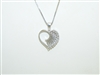 14k White Gold Diamond Heart