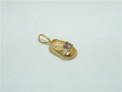 14k Yellow Gold Baby Shoes Pendant