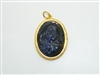 22k Yellow Gold Natural Carved Blue Sapphire