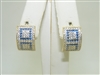14k Yellow Gold Blue and White Cubic zirconia Hoops