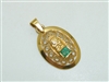 18k Yellow Gold Incan Colombian Emerald Pendant