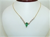14k Yellow Gold Necklace Emerald Necklace