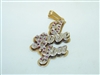 I Love You Diamond and Ruby 14k Yellow and White Gold pendant