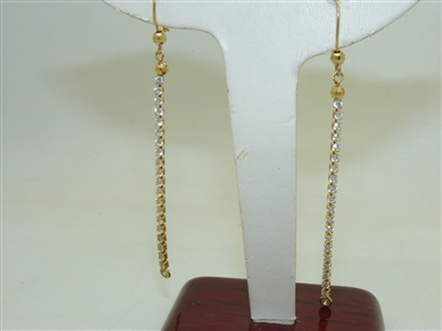 14k Yellow Gold Earrings With CZ Stones