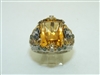 18k White Gold Diamond Citrine Ring