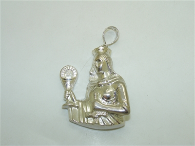 Saint Barbara Silver Pendant
