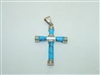 Sterling Silver Blue Lapis Cross Pendant