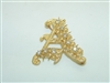 14k Yellow Gold Diamond "A" Pin/Brooch