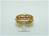 14k Yellow Gold Ruby Diamond Ring