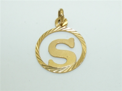 "S" Initial 18k yellow Gold Pendant