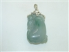 14k White Gold Jade Pendant