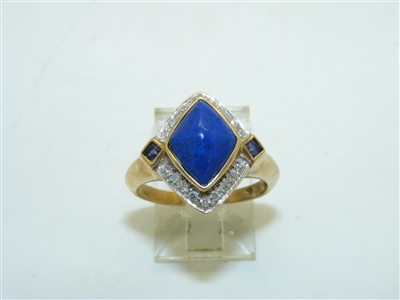 Vintage 10k Yellow Gold Blue Lapis lazuli Ring