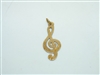 14k yellow gold Musical Note Pendant