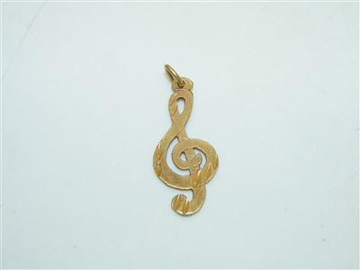 14k yellow gold Musical Note Pendant