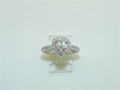14k White Gold Heart Diamond Engagement Ring