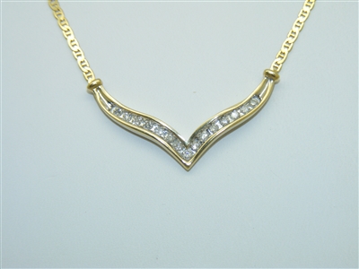 14k Yellow Gold Diamond Necklace