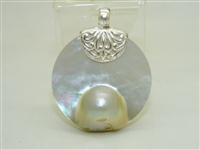 Gorgeous Mabe Pearl Sterling Silver Pendant