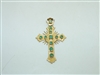 18k Yellow Gold Cross Natural Emerald