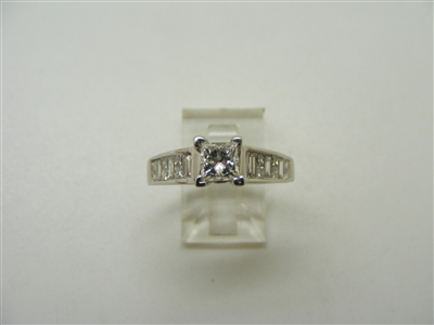 14 K White Gold Princess Cut Diamond Engagement Ring