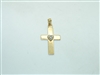 14k Yellow Gold Diamond Cross Pendant