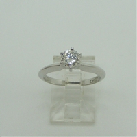 6 Prong Diamond Engagement Ring (14 K White Gold)