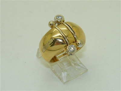 18k Yellow Gold Diamond Rotating Ring