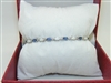14k White Gold Diamond, Opal, and Blue Sapphire Tennis Bracelet