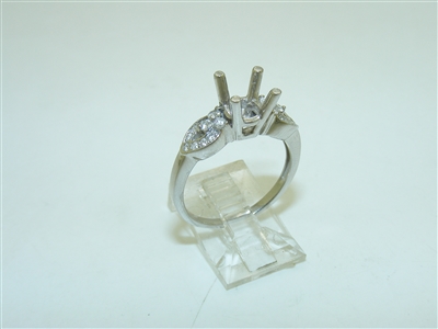 14k White Gold Diamond Open Mount