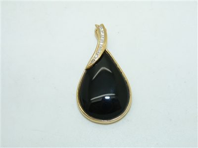 14k Yellow Gold Onyx Pendant
