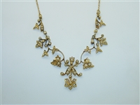Vintage 14k yellow Gold Pearl Necklace